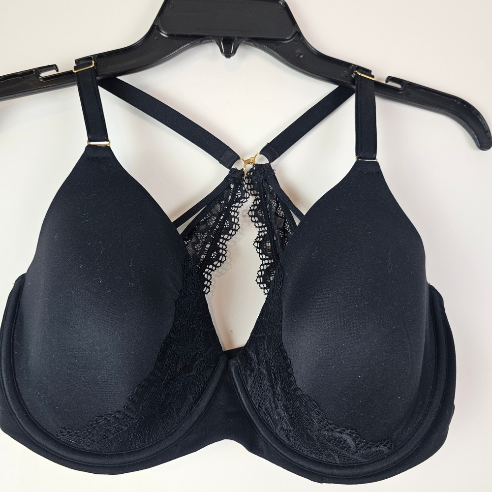 Soma Bra Womens 36DDD Black Embraceable Perfect Coverage Lace Racerback